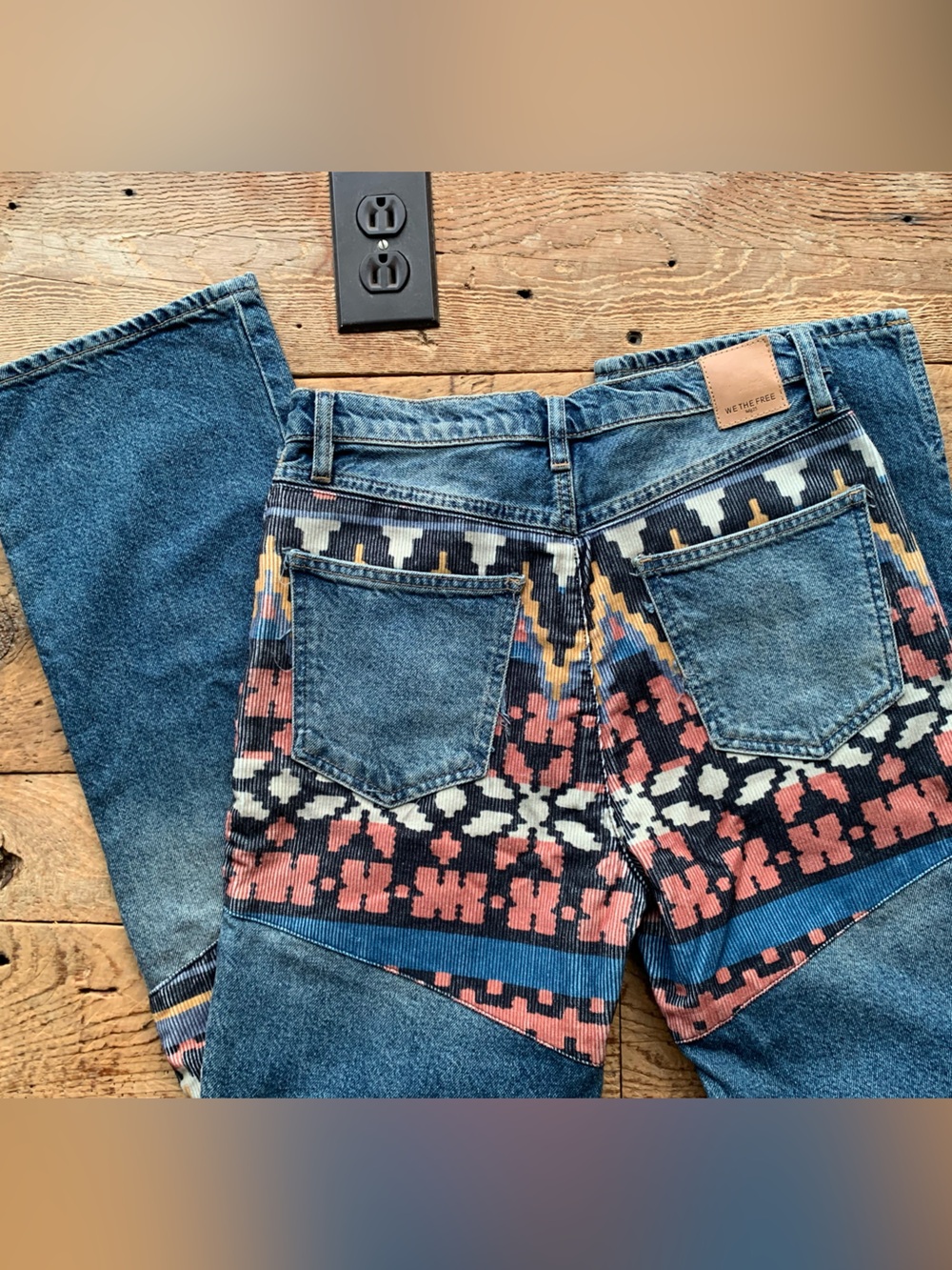 Free People Rocky Mountain Aztec Western Jeans Size 27 - Flawed